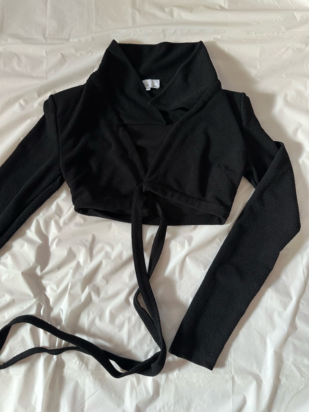 DANIELLE BERNSTEIN Black Knit Wrap Sweater
